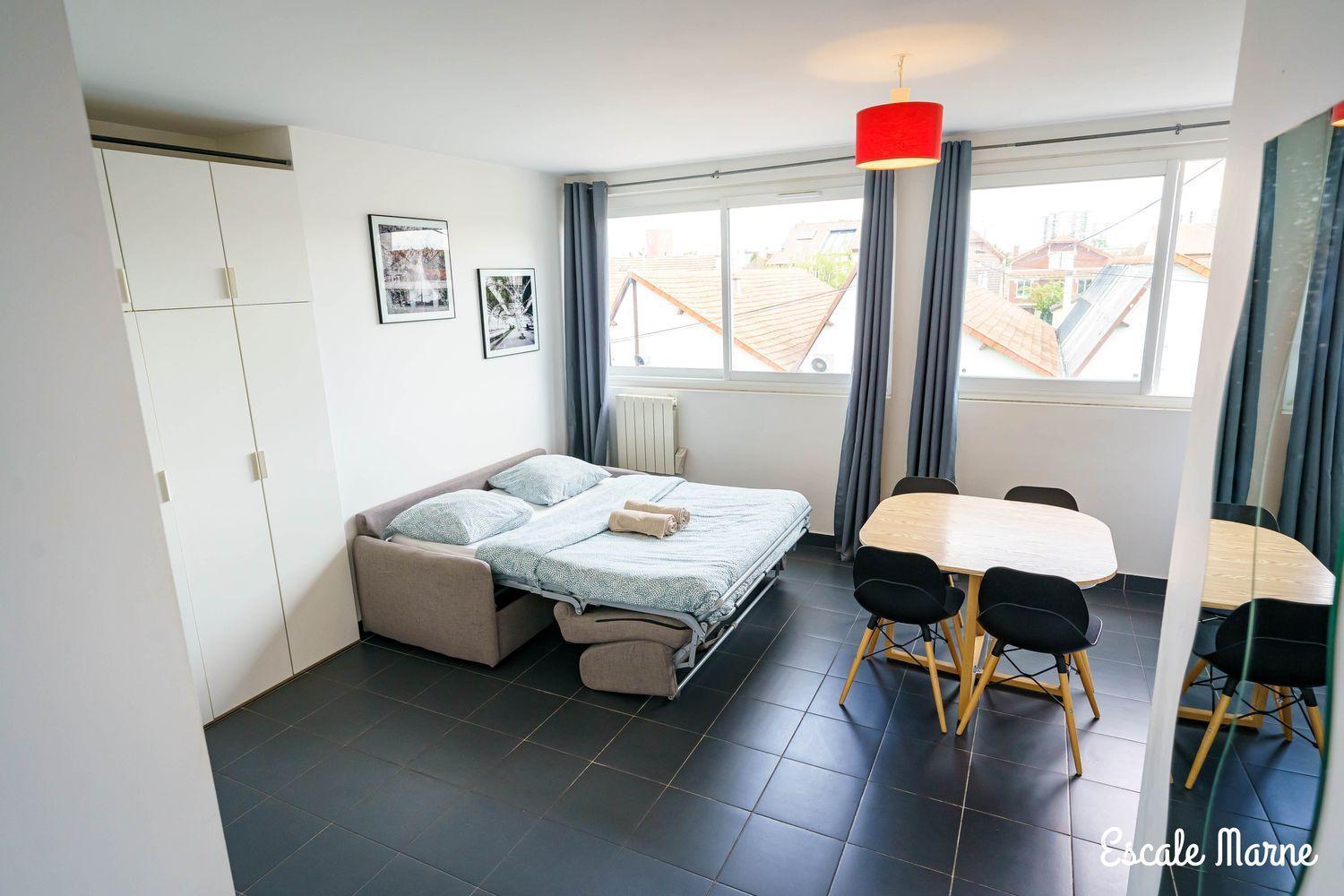 Escale-Marne Fr - 202 - Free Parking - Free Luggage Storage - All Equipped - Linen Included - Washing Machine - 10Mn Walk Metro 8 - Rer A - Panoramic View - From 1 To 14 Guests Maisons-Alfort Oda fotoğraf